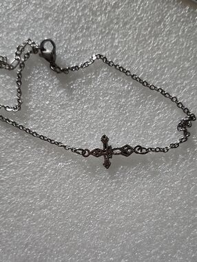 Delicate Silver Cross Chain Bracelet / Anklet